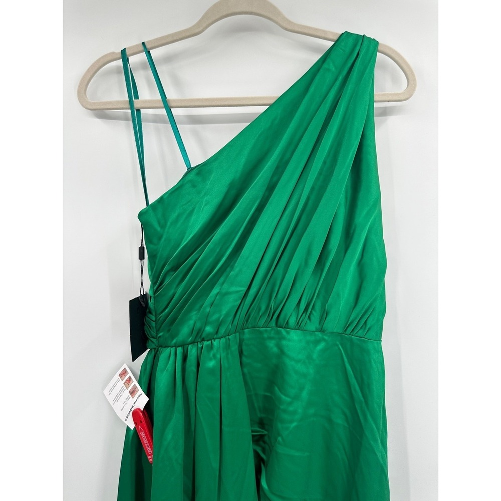 Mac Duggall Ieena 26654 Draped One Shoulder Satin Gown Emerald Green 2 NWT‎ - Picture 8 of 9